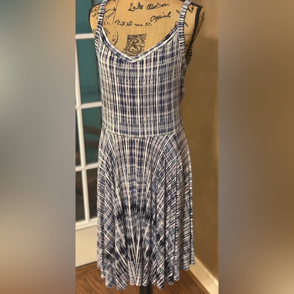 Casual Blue &  White Women's Fun Summer Dress